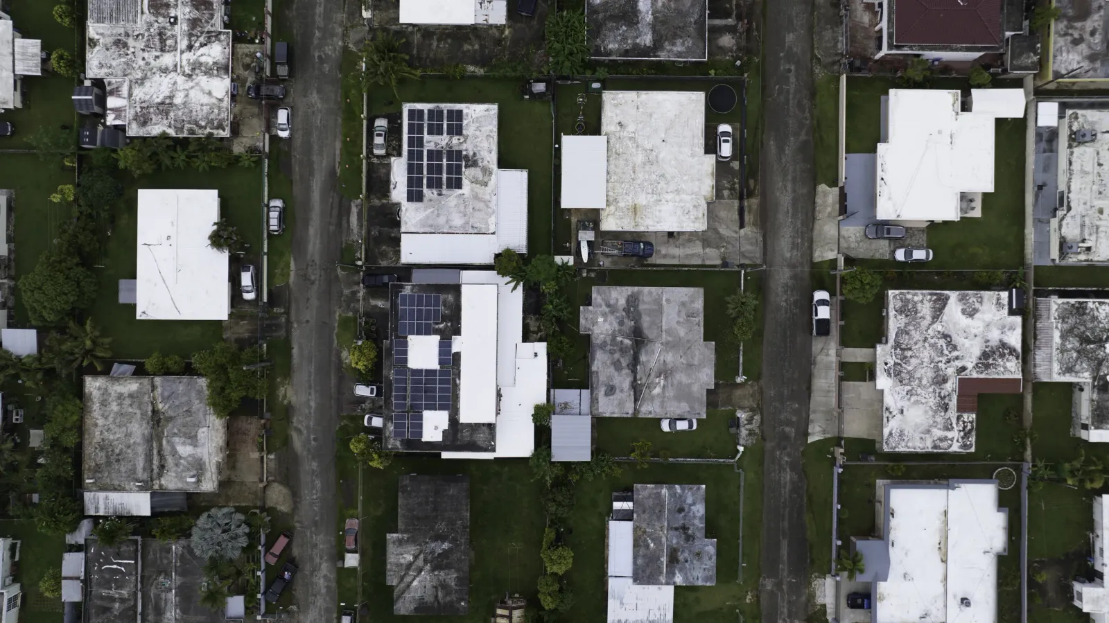 Aerial view of a residential neighbourhood in Guam